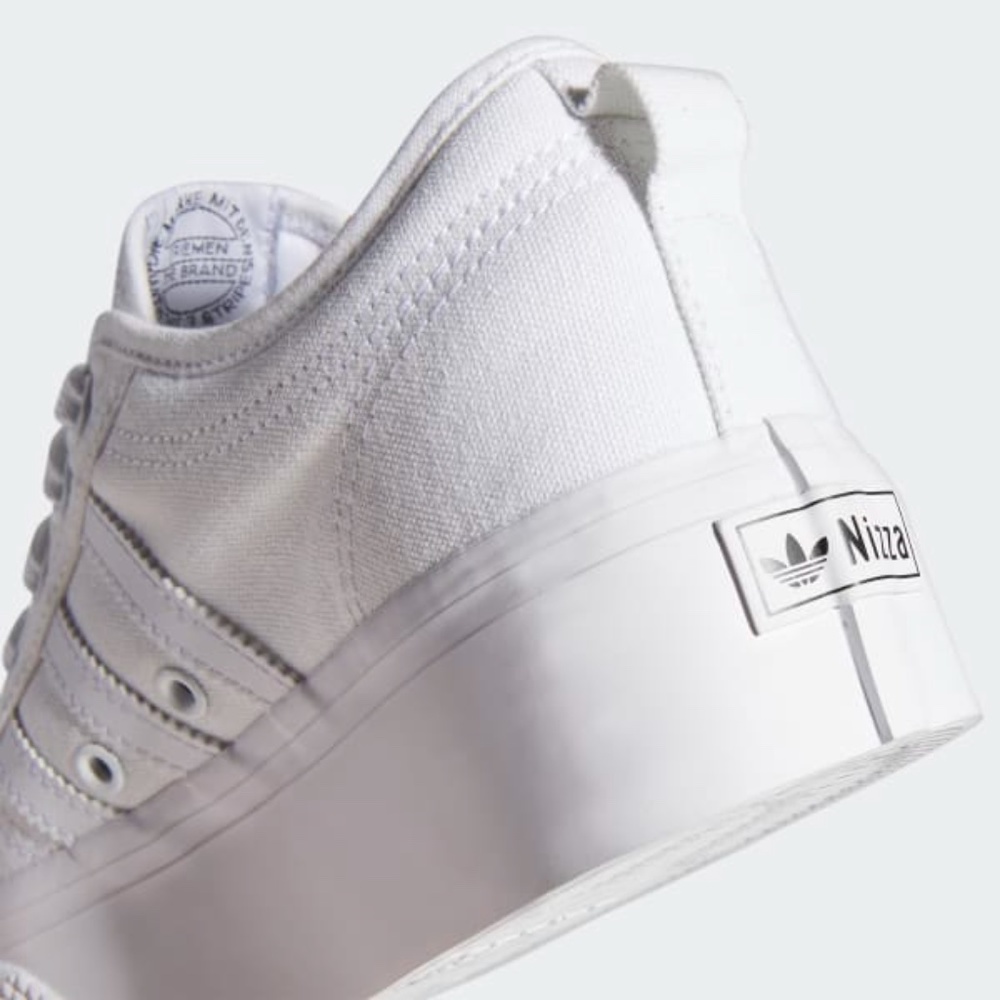 Adidas Nizza Platform Low Womens Casual Shoes Triple White FV5322 NEW Multi Sz - Picture 9 of 10